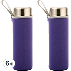 뷰레이티닷컴 베이크 무지 물병가방 360ml, 퍼플, 6개
