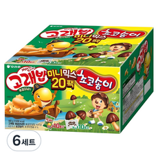 ORION 好麗友 鯨魚餅乾巧克力蘑菇迷你混合餅乾組, 炒鯨魚飯調味料 10p + Choco cluster 10p, 6套