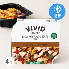 비비드키친 밥없는 저당 닭가슴살 도시락 바비큐 (냉동), 180g, 4개