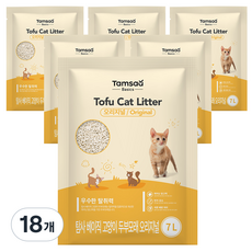 탐사 베이직 프리미엄 고양이 두부모래 7L (약 2.8 kg), 오리지널향, 18개