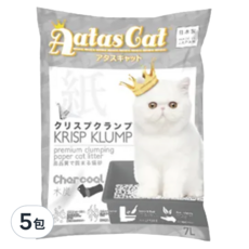Aatas Cat 加冕貓 活性碳 優質可凝結紙貓砂 7L, 5包