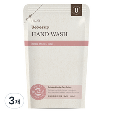 Bebesup 家庭洗手液 白桃補充包, 3個, 200ml