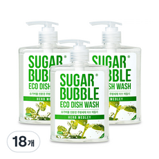 슈가버블 친환경 주방세제 허브 메들리, 470ml, 18개