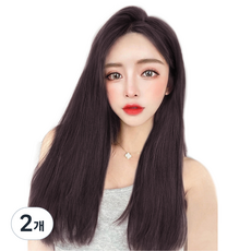 준 스트레이트 1피스 붙임머리 50cm 190g, 다크브라운, 2개