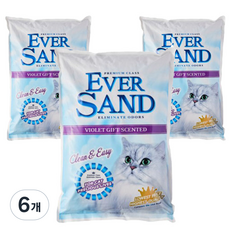 에버샌드 벤토나이트 고양이 모래, 6kg, 6개, 바이올렛 기프트