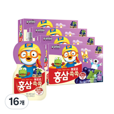 팔도 뽀로로 홍삼쏙쏙 포도블루베리맛 음료, 1L, 16개