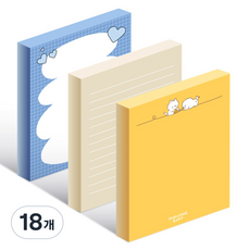 위드나 스노우독&캣 떡메모지 N82-0044, 랜덤발송, 18개, 100매