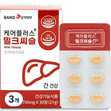 상아제약 케어플러스 밀크씨슬 21g, 30정, 3개