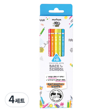 문화연필 더존키즈 삼각연필 5종 세트 HB, 분홍 + 주황 + 노랑 + 연두 + 파랑, 4세트