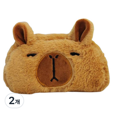 ARTJOY 表情豐富水豚君筆袋 多功能收納包, 2個, 發呆