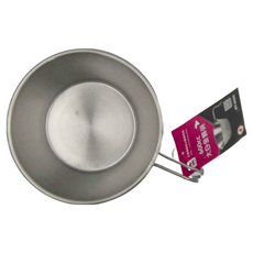 WEN LIANG 文樑 大白金鋼碗 600ml大容量 304不鏽鋼碗 表面拋光 內部沙面, 銀色, 1個