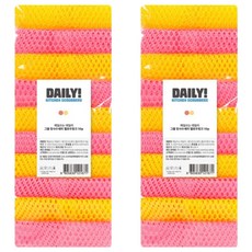 SHABATH 每日用日常網狀菜瓜布 黃色5入 + 粉紅色5入組, 2個