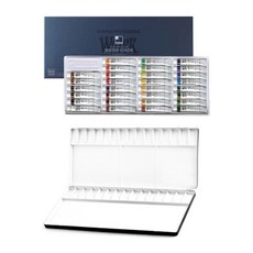 ShinHanart 專家用水彩顏料 + 弘益美術水彩調色盤 No430 套組, 30色