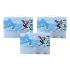 Allode 藝術風琴夾 13層 A4文件整理盒 33 x 26 x 3 cm, 3個, 07 滑雪板滑雪