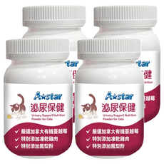 A star 貓用泌尿保健粉, 添加加拿大有機蔓越莓, 凍乾雞肉, 鳳梨粉, 全齡貓適用, 泌尿系統/腎臟護理, 4罐