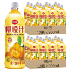 味丹 柳橙汁, 900ml, 24瓶