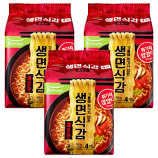 풀무원 생면식감 생라면 매운맛, 12개