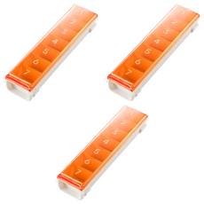 tescoma 7格一週藥盒 分裝盒 13 x 3.3 x 2cm 橘色 40g, 3個