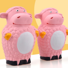 PASTEL PET 寵物粉紅羊乳膠嗶嗶玩具, 粉色的, 2個