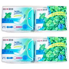 康乃馨 清涼棉護墊, 17cm, 40片, 2包