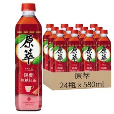 原萃 錫蘭無糖紅茶, 580ml, 24瓶