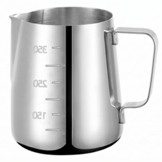 코휀하임 스텐304 우유 스팀피쳐 눈금형 350ml, 실버, 1개
