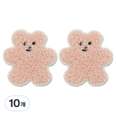 동대문단추왕 열접착식 자수 동물 보슬이젤리곰 와펜 패치, 핑크, 10개