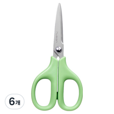NUSIGN 紐賽 便攜式鍍鈦辦公弧形剪刀, 綠色, 6個