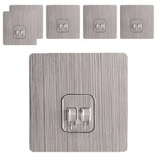 強力無色痕貼片 單卡扣 8 x 8 x 2cm 24g 6片, 銀色, 1組