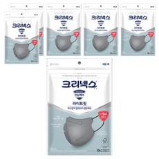 크리넥스 라이트핏보건용마스크 대형 KF94, 5개입, 6개, 진한회색