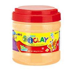 AMOS 阿摩司 大容量超輕黏土 超柔軟 乾燥後不開裂 顏色可簡單混合, 膚色, 400g, 1罐