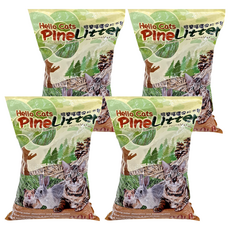 哈樂喵 Hello Cats 環保松木砂, 100%天然松木, 無粉塵, 不黏腳, 20LB, 4包