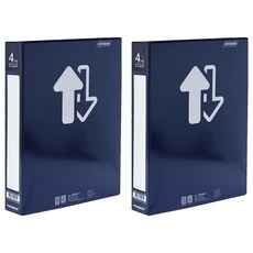 DaTaBanK 三田文具 A4 可換封面PVC 4孔夾, 藍色, 2本