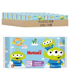 HUGGIES 好奇 純水嬰兒濕巾 FG厚型 皮克斯, 70張, 16包