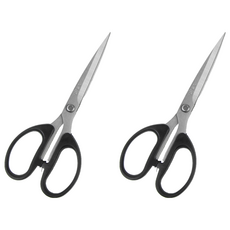 汪吾銓 剪刀, 全長140mm 不鏽鋼, 黑色, 2支