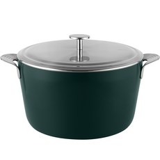 EDELKOCHEN 電磁爐適用Vola系列5層316不鏽鋼雙耳燉鍋+鍋蓋 300VLCOAE261, 26cm, 綠色