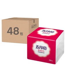 五月花 輕柔系列 單抽式衛生紙 2層, 48包, 1箱