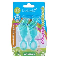 brush-baby 固齒潔牙刷, 綠色, 2入, 1組