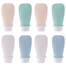 여행용 실리콘 튜브용기 90ml x 4종 세트, 피치, 그린, 화이트, 블루, 2세트