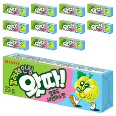 롯데웰푸드 왓따 청포도 샤인머스캣 풍선껌, 23g, 12개