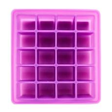 BABY JOY 鉑金矽膠副食品製冰盒 20格, 可堆疊好收納, 食物取出方便, 300ml, 紫色, 1個