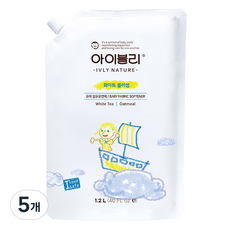 아이블리네이쳐 오트밀 성분 섬유유연제 화이트 블러썸향 본품, 5개