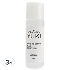 YUKI 指甲油非丙酮清爽去除劑, 3個, 100ml