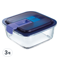 루미낙 이지박스 정사각 밀폐용기, 3개, 760ml
