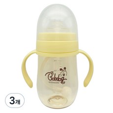 밥독 유아용 PPSU 스마트 빨대컵, 180ml, 3개, 레몬