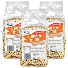 VIOLA 綜合穀粒殼片 6 Grain Muesli 含有多種穀類、堅果和果乾 高纖又低脂, 1kg, 3包