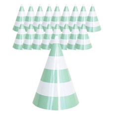 WOW PARTY KOREA 條紋派對帽, 18個, 薄荷綠