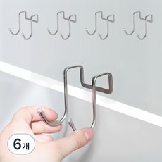 코멧 다용도 스테인리스 싱크대 도어걸이 캡형 4개입, 실버, 6개