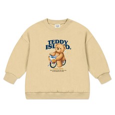 뉴욕꼬맹이 아동용 테디아일랜드 오버핏 맨투맨 T155