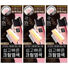 미쟝센 올뉴 쉽고빠른 크림염색제 80g, 3N다크브라운, 3개